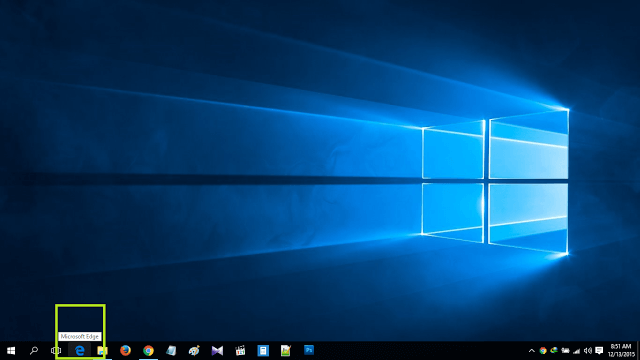 Tampilan taskbar di Windows 10.