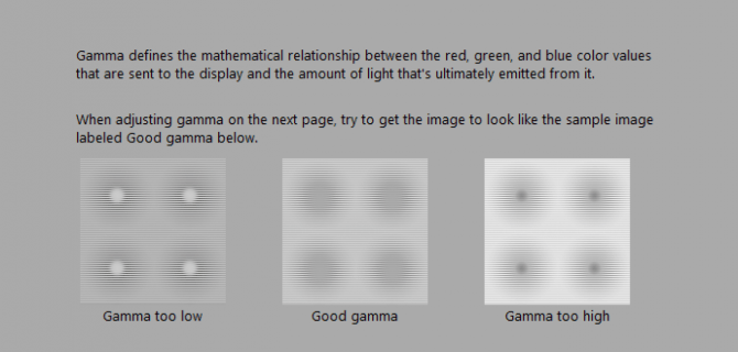 Pengaturan gamma layar monitor.