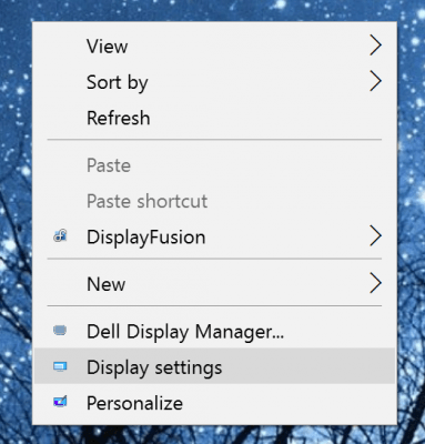 Menu Display settings pada Windows.